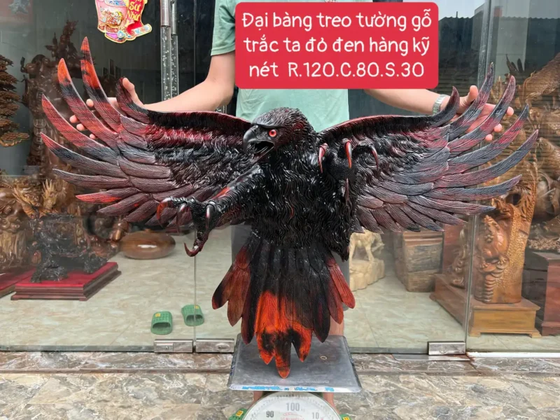 ai-bang-treo-G6044-1 Tượng Đại Bàng Treo Tường Gỗ Trắc Ta Đỏ Đen Hàng Kỹ Nét G6044