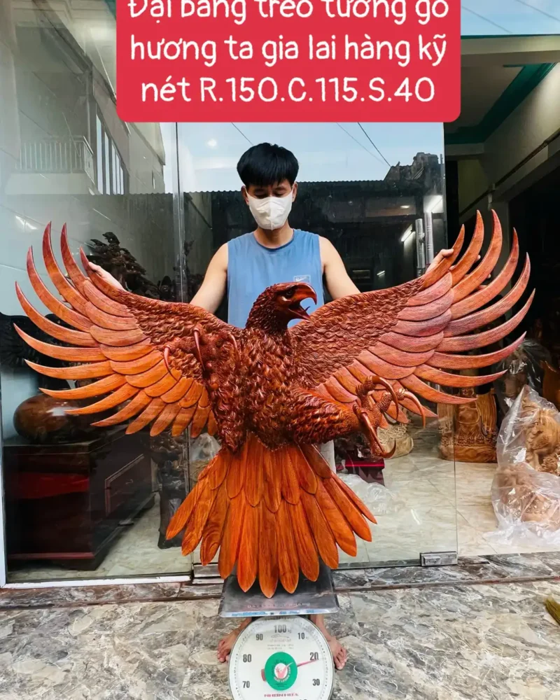 ai-bang-treo-G6082-1 Tượng Đại Bàng Treo Tường Gỗ Hương Ta Gia Lai Hàng Kỹ Nét Liền Khối G6082