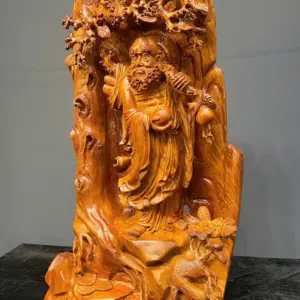 at-ma-go-huong-ta-G5532-2 Tượng Đạt Ma Gỗ Hương Ta Liền Khối G5532