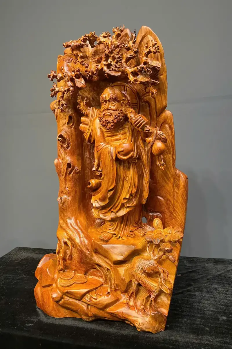 at-ma-go-huong-ta-G5532-2 Tượng Đạt Ma Gỗ Hương Ta Liền Khối G5532