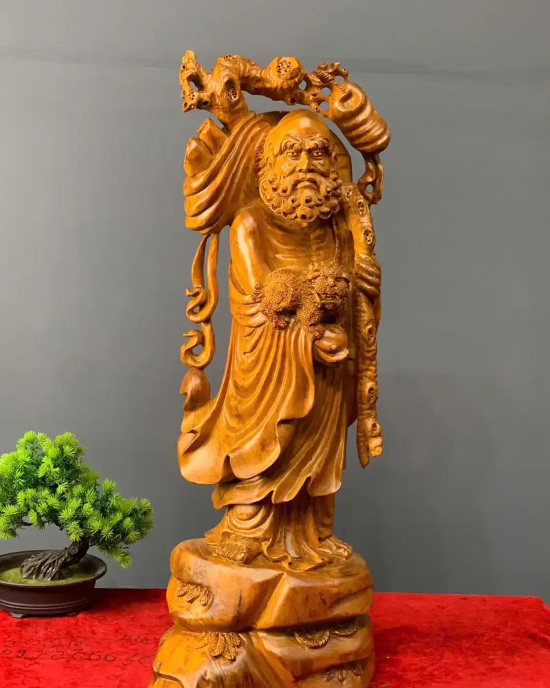 at-ma-go-huong-ta-G6083-1 Tượng Đạt Ma Gỗ Hương Ta Liền Khối G6083