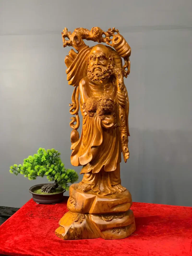 at-ma-go-huong-ta-G6083-3 Tượng Đạt Ma Gỗ Hương Ta Liền Khối G6083