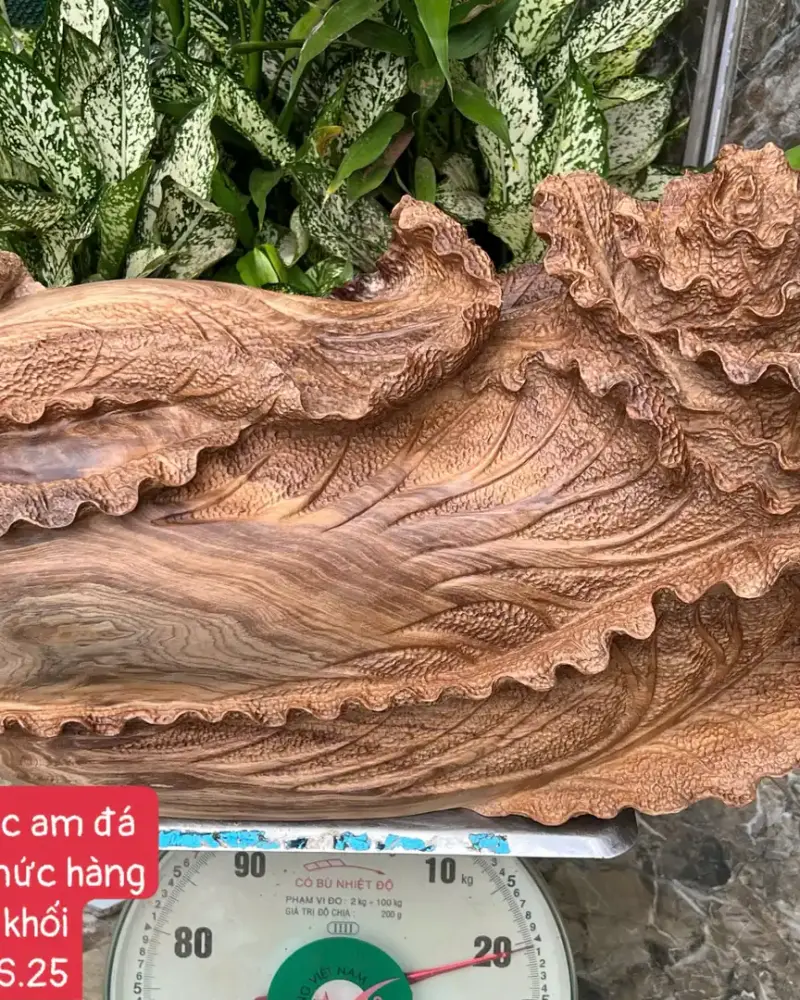 Tượng Bắp Cải Gỗ Ngọc Am Đá Hà Giang Thơm Nức Hàng Kỹ Nét Liền Khối G5637