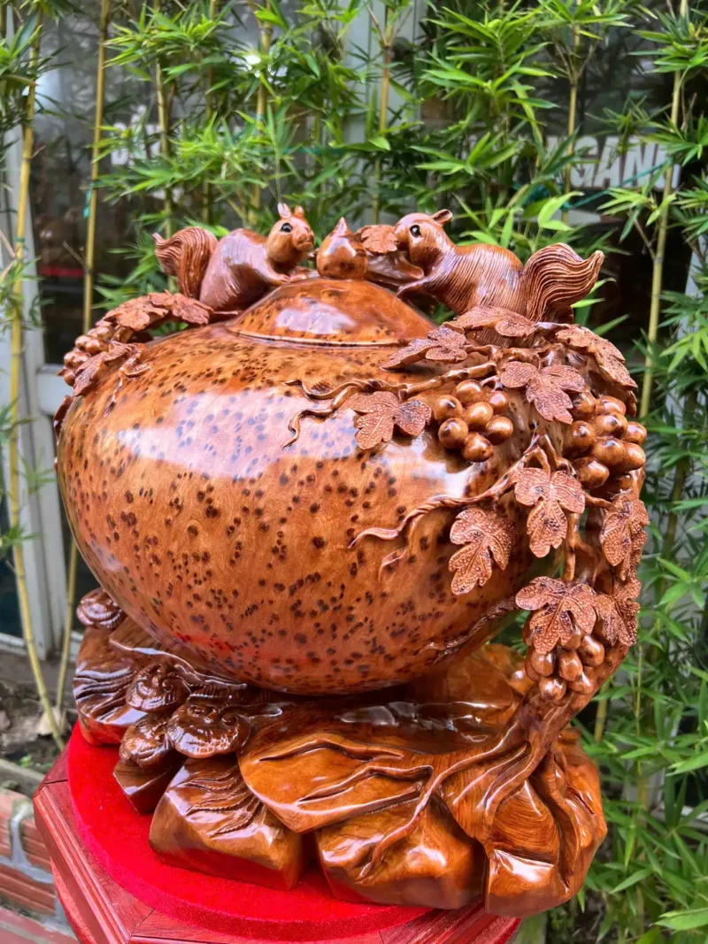 binh-soc-go-nu-ngoc-G5980-3 Bình Sóc Gỗ Nu Ngọc Am Siêu To To Nặng Liền Khối G5980