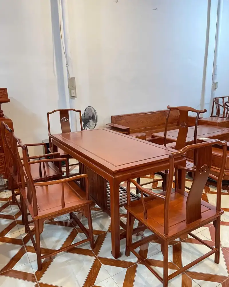 Bộ Bàn Trà 6 Món Gỗ Hương Nam Phi G5546
