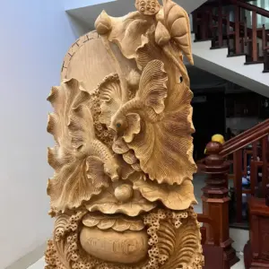ca-xiem-go-ngoc-am-G5046-3_Cá Xiêm Gỗ Ngọc Am To Nặng Liền Khối Giá 6 Triệu Kích Thước Cao 103cm, Ngang 54cm, Sâu 21cm Tượng Cá Xiêm Gỗ Ngọc Am To Nặng Liền Khối G5046