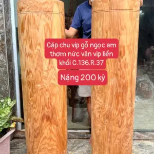 cap-tru-go-G5642-1 Cặp Trụ Gỗ Ngọc Am Thơm Nức Vân Vip Liền Khối G5642