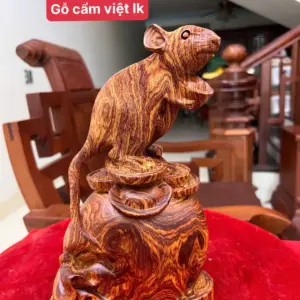 chuot-be-vang-go-cam-viet-G5124-1_Chuột Bê Vàng Gỗ Cẩm Việt Liền Khối Giá 1.800 Triệu Kích Thước Cao 26cm, Ngang 16cm, Sâu 10cm Tượng Chuột Bê Vàng Gỗ Cẩm Việt Liền Khối G5124