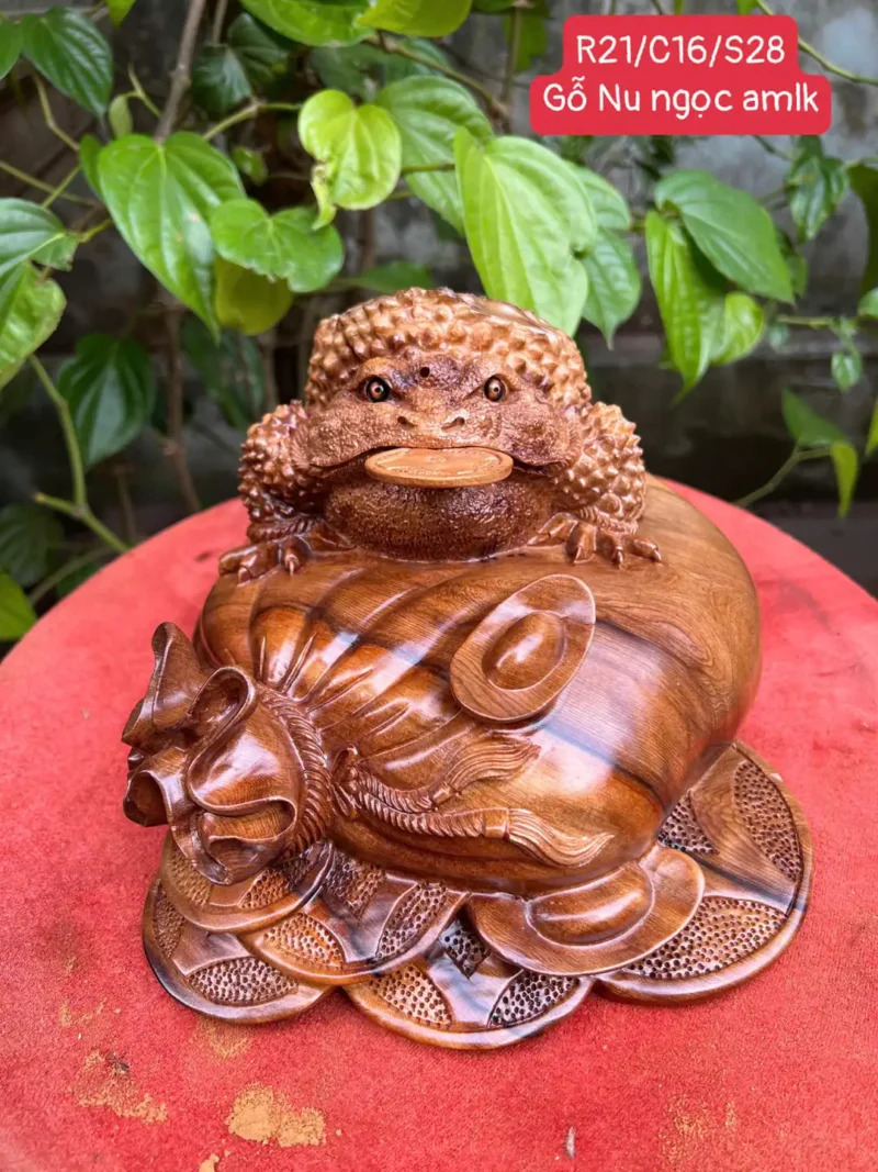 coc-go-ngoc-G5931-1 Tượng Cóc Gỗ Ngọc Am Thơm Liền Khối G5931