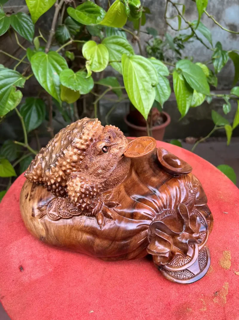 coc-go-ngoc-G5931-2 Tượng Cóc Gỗ Ngọc Am Thơm Liền Khối G5931
