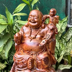 cu-di-lac-G6052-2 Tượng Cụ Di Lạc Cưỡi Long Quy Gỗ Sưa Đỏ Tía Hàng Kỹ Nét Liền Khối G6052