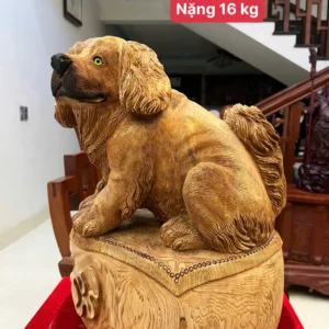 cun-ngoi-bao-G5987-1 Tượng Cún Ngồi Bao Tiền Gỗ Ngọc Am Chất Già Nặng Thơm G5987