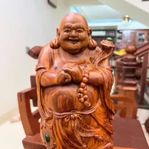 di-lac-chuc-phuc-go-sua-bac-G5129-3_1_Di Lặc Chúc Phúc Gỗ Sưa Bắc Liền Đẹp Giá 4 Tr Kích Thước Cao 40cm, Ngang 14cm, Sâu 12cm Tượng Di Lặc Chúc Phúc Gỗ Sưa Bắc Liền Đẹp G5129