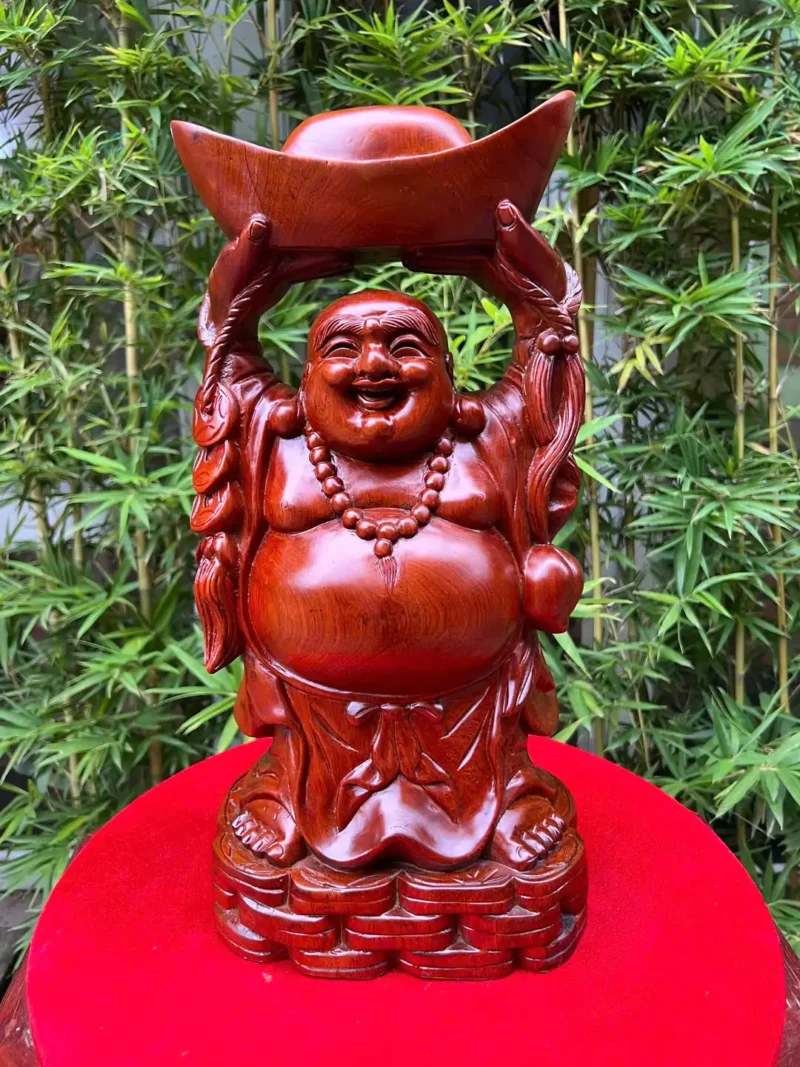 di-lac-dang-G5941-2 Tượng Di Lặc Dâng Bát Vàng Gỗ Hương Ta Liền Khối G5941