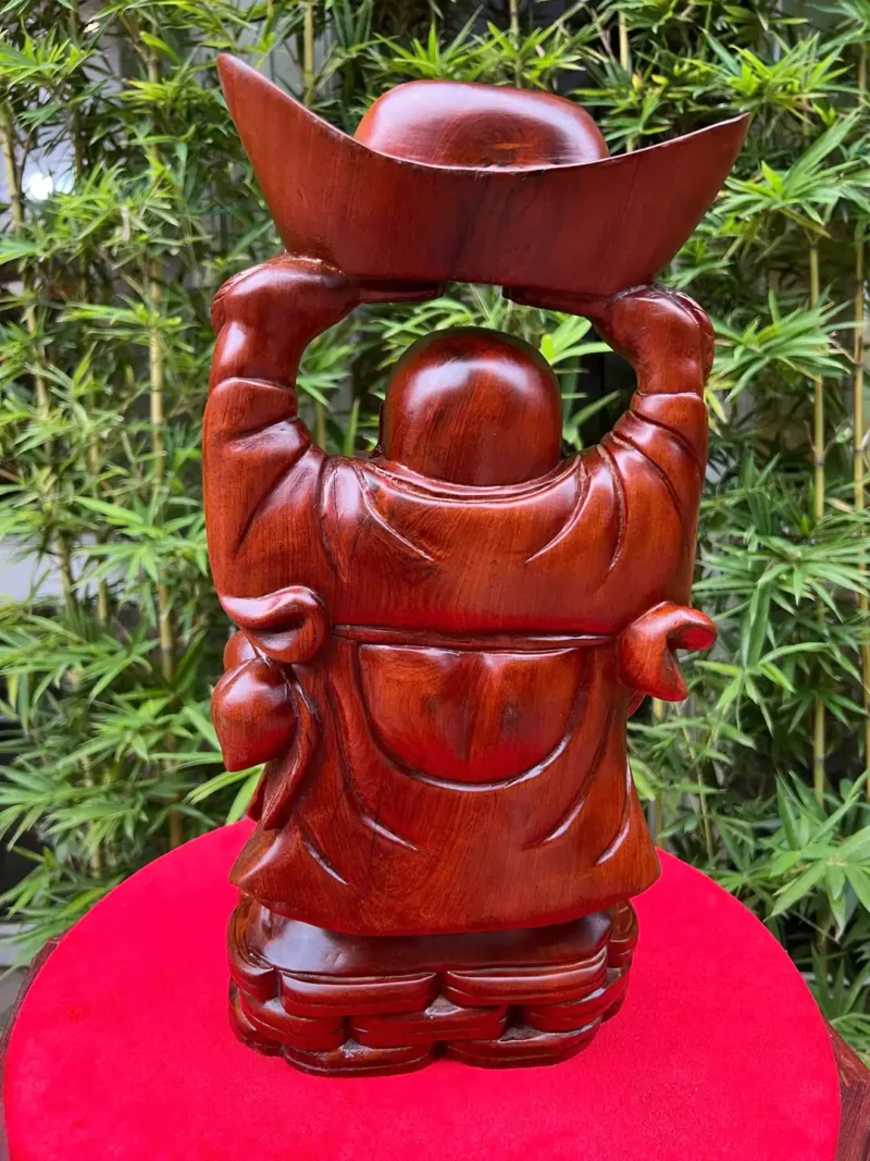 di-lac-dang-G5941-3 Tượng Di Lặc Dâng Bát Vàng Gỗ Hương Ta Liền Khối G5941