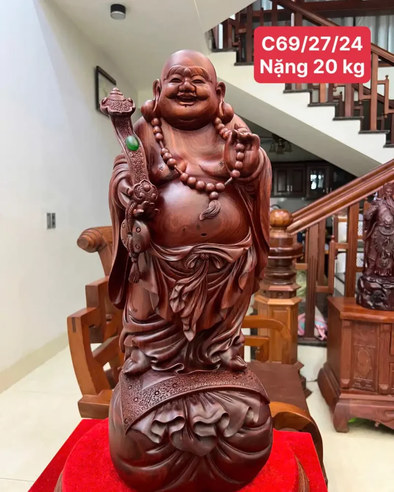 di-lac-go-G5997-1 Tượng Di Lặc Gỗ Tử Đàn Hàng To Đẹp Hàng Kỹ Sắc Nét G5997