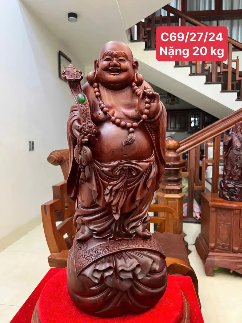 di-lac-go-G5997-1 Tượng Di Lặc Gỗ Tử Đàn Hàng To Đẹp Hàng Kỹ Sắc Nét G5997