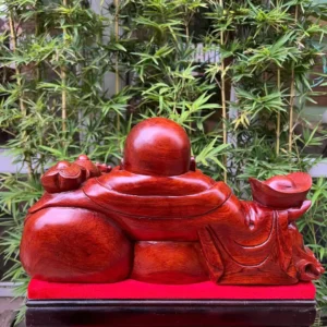 di-lac-ngoi-G5999-2 Tượng Di Lặc Ngồi Để Bàn Gỗ Hương Đá Liền Khối Tặng Kèm Kỷ Như Hình G5999