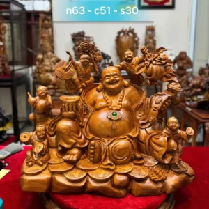 di-lac-ngu-phuc-go-huong-ta-G6089-1 Tượng Di Lặc Ngũ Phúc Gỗ Hương Ta Liền Khối G6089