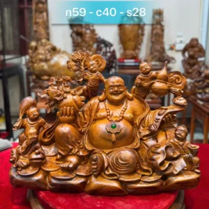 di-lac-ngu-phuc-go-huong-ta-G6090-1 Tượng Di Lặc Ngũ Phúc Gỗ Hương Ta Liền Khối G6090