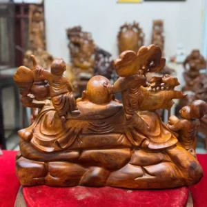 di-lac-ngu-phuc-go-huong-ta-G6090-4 Tượng Di Lặc Ngũ Phúc Gỗ Hương Ta Liền Khối G6090