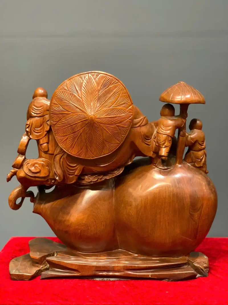 di-lac-ngu-phuc-ngoi-ho-lo-go-nu-huong-G5994-4 Tượng Di Lạc Ngũ Phúc Ngồi Hồ Lô Gỗ Nu Hương Liền Khối G5994