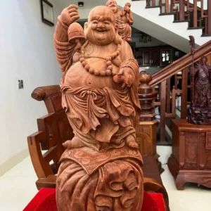 di-lac-nhat-G6091-2 Tượng Di Lặc Nhất Phúc Gỗ Tử Đàn To Đẹp Có Sơn G6091