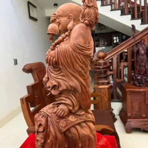 di-lac-nhat-G6091-3 Tượng Di Lặc Nhất Phúc Gỗ Tử Đàn To Đẹp Có Sơn G6091