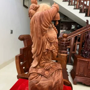 di-lac-nhat-G6091-4 Tượng Di Lặc Nhất Phúc Gỗ Tử Đàn To Đẹp Có Sơn G6091