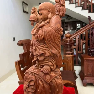 di-lac-nhat-G6091-5 Tượng Di Lặc Nhất Phúc Gỗ Tử Đàn To Đẹp Có Sơn G6091