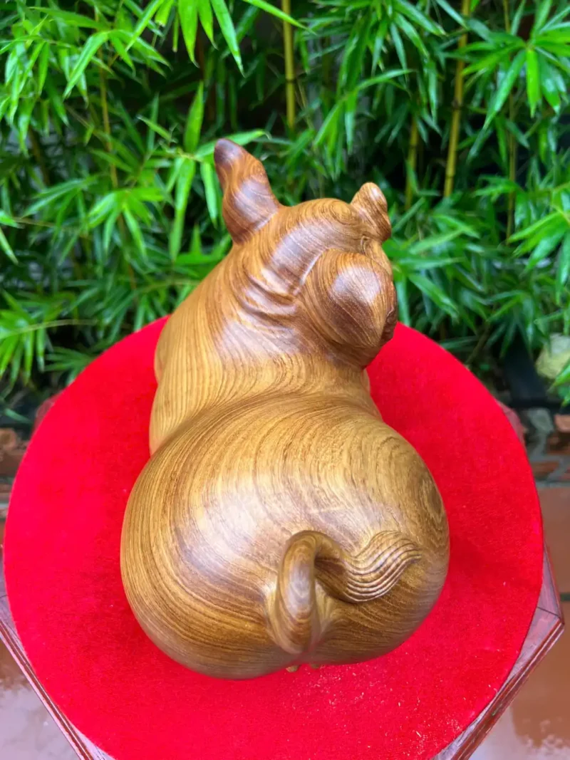 heo-go-huong-G6005-2 Tượng Heo Gỗ Hương Ta Liền Khối G6005