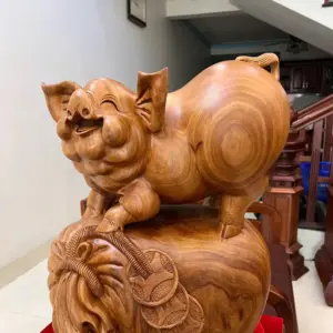 heo-ung-bao-G5105-2_Heo Đứng Bao Tiền To Đẹp Nặng Liền Khối Giá 6.200 Triệu Kích Thước Cao 52cm, Ngang 43cm, Sâu 27cm Tượng Heo Đứng Bao Tiền To Đẹp Nặng Liền Khối G5105