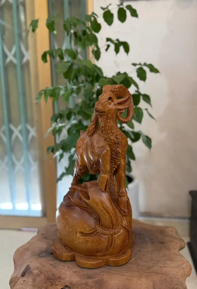 nhat-duong-go-huong-ta-G6015-2 Tượng Nhất Dương Gỗ Hương Ta Liền Khối G6015
