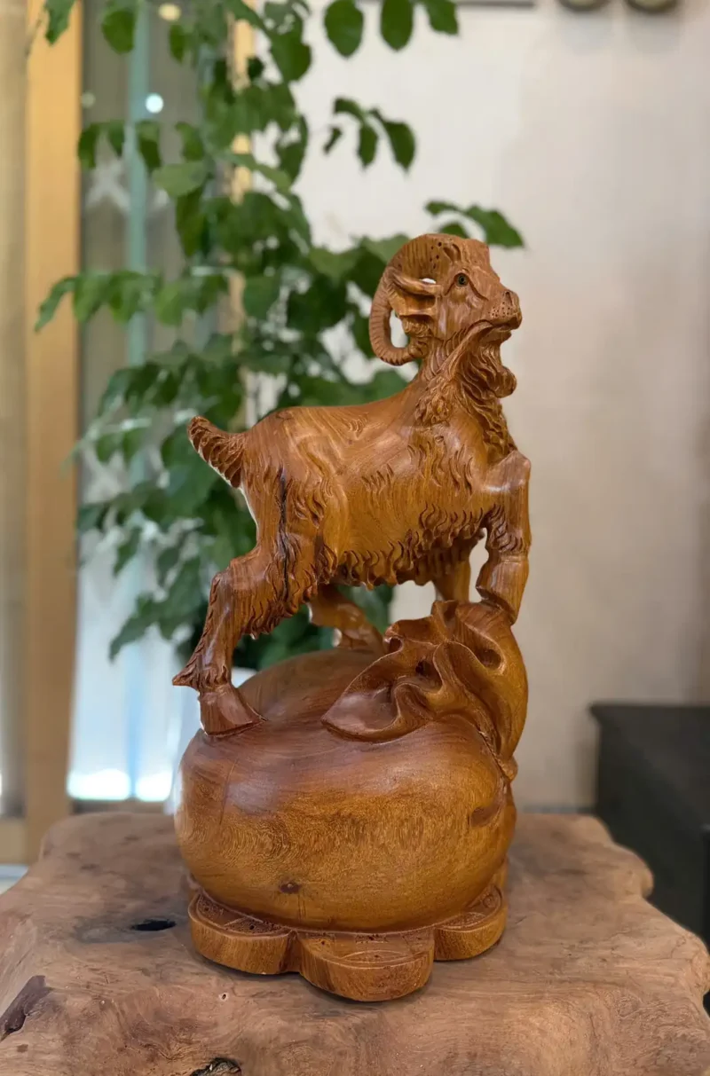 nhat-duong-go-huong-ta-G6015-4 Tượng Nhất Dương Gỗ Hương Ta Liền Khối G6015