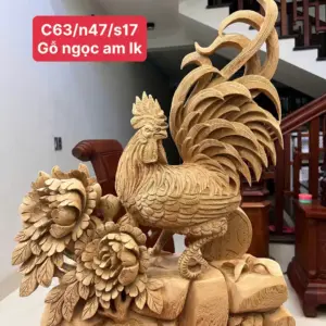 nhat-ke-go-G5541-1 Tượng Nhất Kê Gỗ Ngọc Am To Đẹp Liền Khối G5541