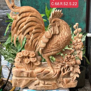 nhat-ke-go-G6016-1 Tượng Nhất Kê Gỗ Ngọc Am Thơm Nức Hàng Kỹ Nét Liền Khối G6016