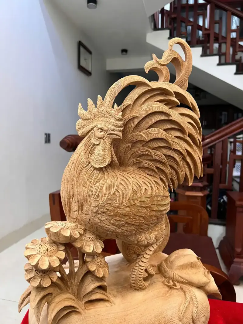 nhat-ke-go-ngoc-am-G5094-3_1_Nhất Kê Gỗ Ngọc Am Liền Đẹp Giá 4.500 Triệu Kích Thước Cao 55cm, Ngang 36cm, Sâu 21cm Tượng Nhất Kê Gỗ Ngọc Am Liền Đẹp G5094