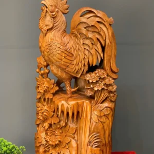 nhat-ke-go-ngoc-am-G6068-1 Tượng Nhất Kê Gỗ Ngọc Am Liền Khối G6068