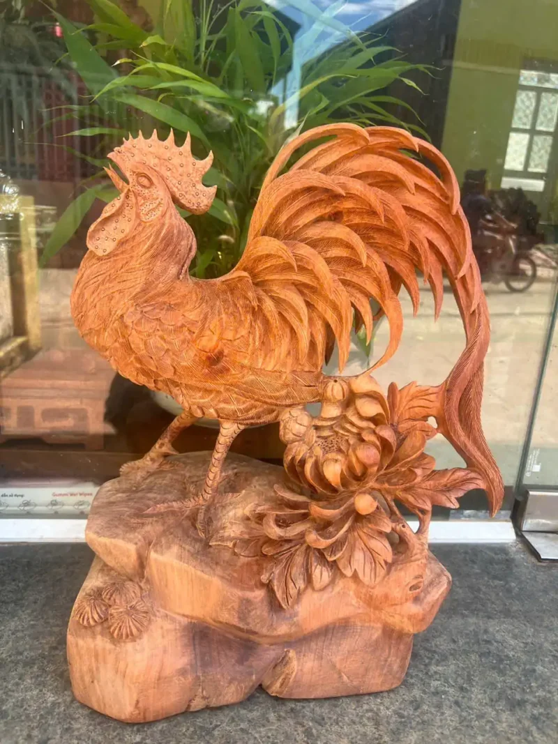 nhat-ke-huong-G6069-3 Tượng Nhất Kê Hương Ta Liền Khối Hàng Đục Kỹ Sắc Nét G6069