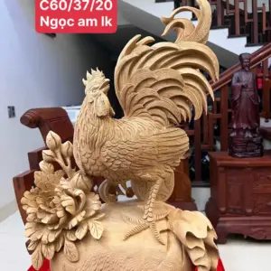 nhat-ke-ung-bao-tien-go-ngoc-am-G5067-1_Nhất Kê Đứng Bao Tiền Gỗ Ngọc Am Hàng Kỹ Liền Khối Giá 4.800 Triệu Kích Thước Cao 60cm, Ngang 37cm, Sâu 20cm Tượng Nhất Kê Đứng Bao Tiền Gỗ Ngọc Am Hàng Kỹ Liền Khối G5067