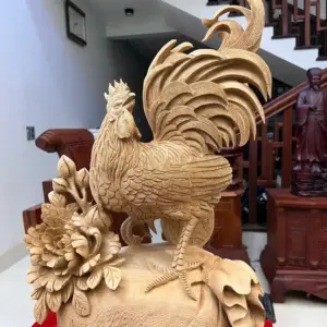 nhat-ke-ung-bao-tien-go-ngoc-am-G5067-2_Nhất Kê Đứng Bao Tiền Gỗ Ngọc Am Hàng Kỹ Liền Khối Giá 4.800 Triệu Kích Thước Cao 60cm, Ngang 37cm, Sâu 20cm Tượng Nhất Kê Đứng Bao Tiền Gỗ Ngọc Am Hàng Kỹ Liền Khối G5067
