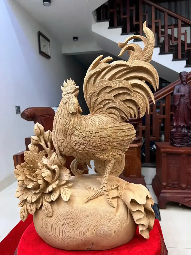 nhat-ke-ung-bao-tien-go-ngoc-am-G5067-2_Nhất Kê Đứng Bao Tiền Gỗ Ngọc Am Hàng Kỹ Liền Khối Giá 4.800 Triệu Kích Thước Cao 60cm, Ngang 37cm, Sâu 20cm Tượng Nhất Kê Đứng Bao Tiền Gỗ Ngọc Am Hàng Kỹ Liền Khối G5067