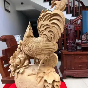 nhat-ke-ung-bao-tien-go-ngoc-am-G5067-5_Nhất Kê Đứng Bao Tiền Gỗ Ngọc Am Hàng Kỹ Liền Khối Giá 4.800 Triệu Kích Thước Cao 60cm, Ngang 37cm, Sâu 20cm Tượng Nhất Kê Đứng Bao Tiền Gỗ Ngọc Am Hàng Kỹ Liền Khối G5067