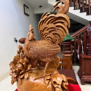 nhat-ke-ung-bao-tien-go-ngoc-am-G5083-3_Nhất Kê Đứng Bao Tiền Gỗ Ngọc Am Hàng Kỹ Liền Khối Giá 5 Triệu Kích Thước Cao 60cm, Ngang 37cm, Sâu 20cm Tượng Nhất Kê Đứng Bao Tiền Gỗ Ngọc Am Hàng Kỹ Liền Khối G5083