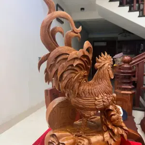 nhat-ke-ung-bao-tien-go-ngoc-am-G5135-4_Nhất Kê Đứng Bao Tiền Gỗ Ngọc Am Liền Khối Giá 4.500 Triệu Kích Thước Cao 58cm, Ngang 35cm, Sâu 19cm Tượng Nhất Kê Đứng Bao Tiền Gỗ Ngọc Am Liền Khối G5135