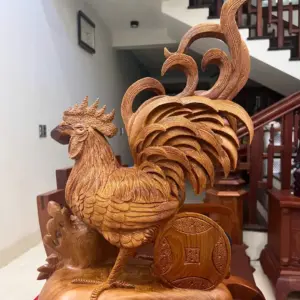 nhat-ke-ung-bao-tien-go-ngoc-am-G5135-5_Nhất Kê Đứng Bao Tiền Gỗ Ngọc Am Liền Khối Giá 4.500 Triệu Kích Thước Cao 58cm, Ngang 35cm, Sâu 19cm Tượng Nhất Kê Đứng Bao Tiền Gỗ Ngọc Am Liền Khối G5135