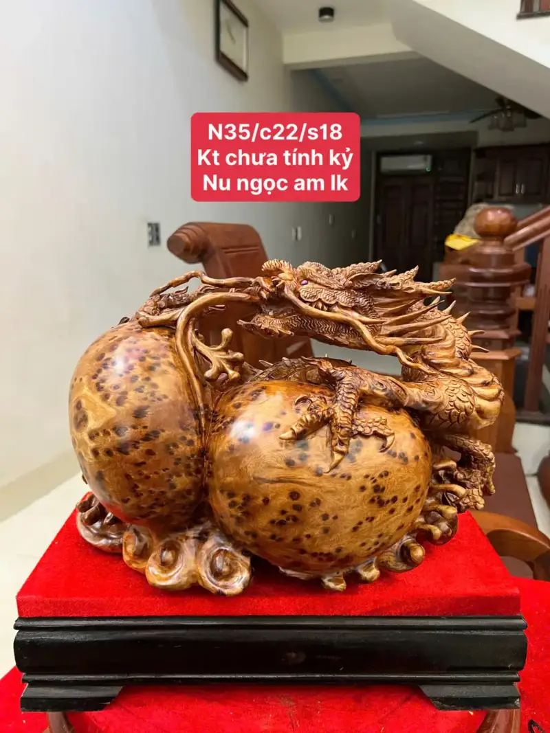 nhat-long-von-G5078-1_Nhất Long Vờn Ngọc Nu Ngọc Am Liền Khối Giá 6.400 Triệu Kích Thước Cao 22cm, Ngang 35cm, Sâu 18cm Tượng Nhất Long Vờn Ngọc Nu Ngọc Am Liền Khối G5078