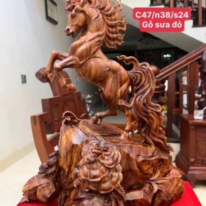 nhat-ma-phi-G5885-1 Tượng Nhất Mã Phi Thiên Gỗ Sưa Đỏ Hàng Kỹ Nét Vân Đẹp G5885