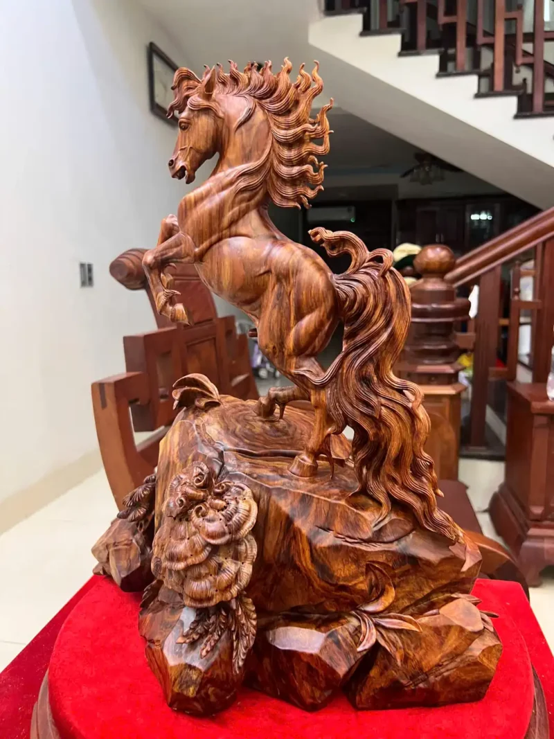 nhat-ma-phi-G5961-4 Tượng Nhất Mã Phi Thiên Gỗ Sưa Bắc Hàng Kỹ G5961