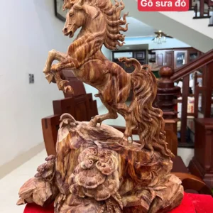 nhat-ma-phi-G6027-1 Tượng Nhất Mã Phi Thiên Gỗ Sưa Đỏ Hàng Kỹ Vân Đẹp Có Sơn G6027